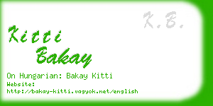 kitti bakay business card